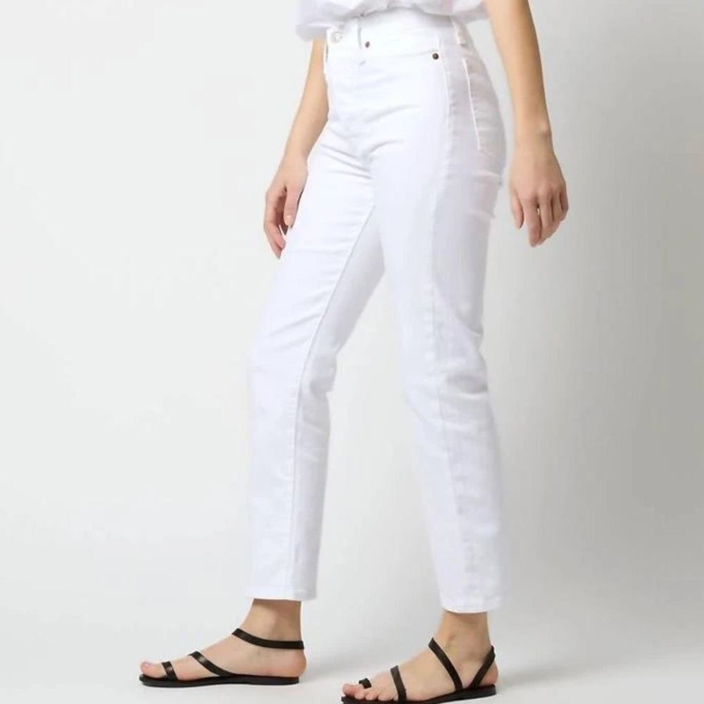 Ann Mashburn Mid-Rise Super Stretch Denim Jeans Straight Leg Ankle Length Size S